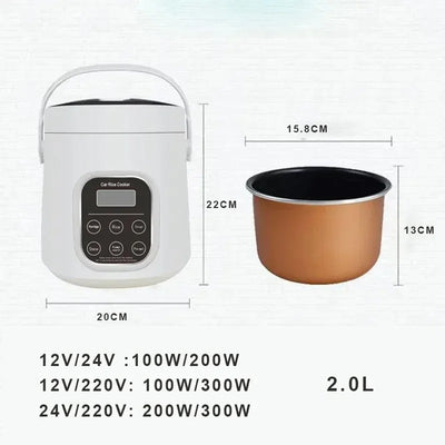 Car rice cooker 12v 24V 220V car home dual use self-driving portable rice cooker 24v truck smart rice cooker