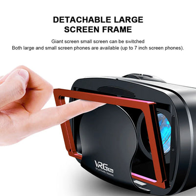 VRG Pro 3D VR Glasses Virtual Reality Full Wide-Angle Screen Visual VR Glasses For 5 to 7 inch Smartphone Eyeglasses Devices