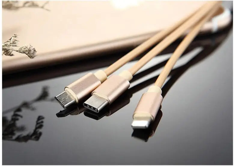 3 in 1 Multi-purpose telescopic data line TYPE-C mobile phone charging cable