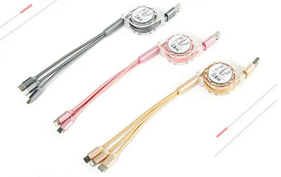 3 in 1 Multi-purpose telescopic data line TYPE-C mobile phone charging cable