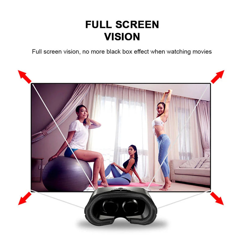 VRG Pro 3D VR Glasses Virtual Reality Full Wide-Angle Screen Visual VR Glasses For 5 to 7 inch Smartphone Eyeglasses Devices