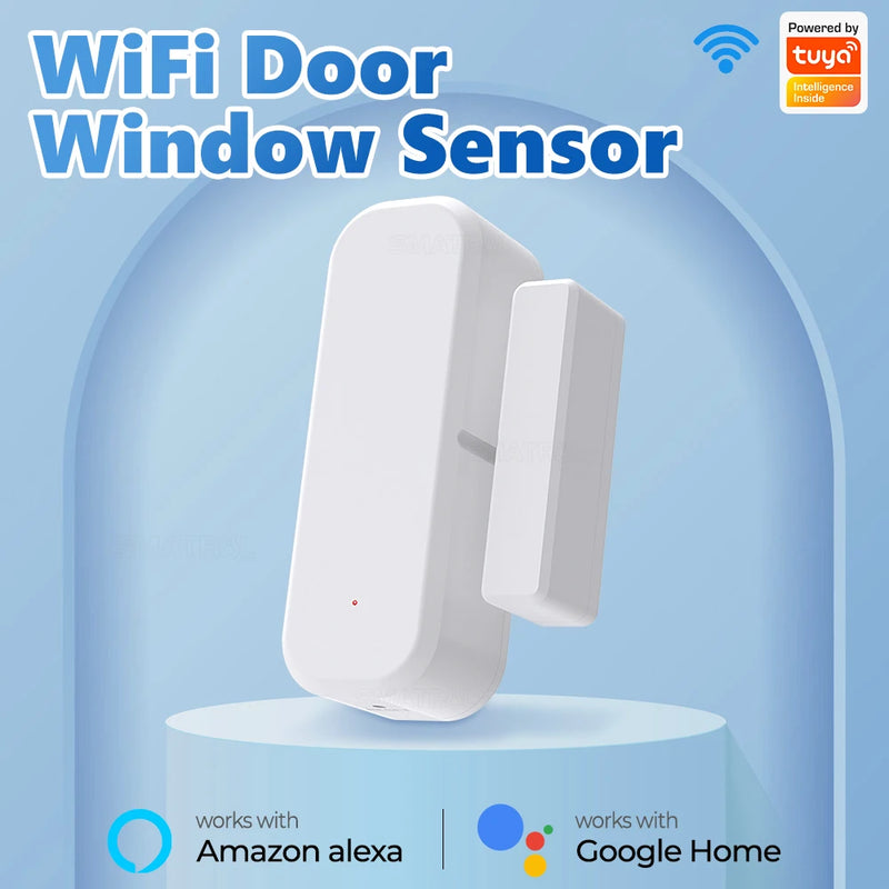 Tuya WiFi Smart Door Window Sensor Smart Home Security Protection Alarm System Door Open / Closed Detectors for Alexa Google