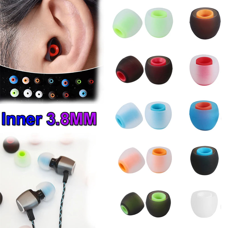 12pcs 3.8mm Rubber Replacement Headphone In-ear Earphone Earbuds Silicone Ear Tips Ear pads cushion