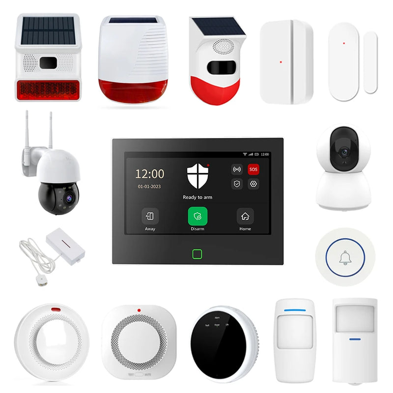 Wireless Smart Home Security Protection Alarm System 4G WIFI Host 433MHZ Burglar Motion Detector Fire Smoke Detector Accessory