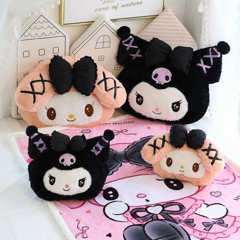 Sanrio Cute Kuromi My Melody Headrest Seat Belt Cover For Car Seat Shoulder Pads Protection Back Cushion Kawaii Car Decoration