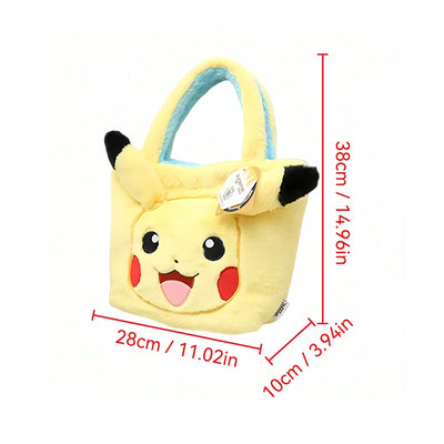 Pokemon Cartoon Plush Flip Over Handbag Pikachu Squirtle Charmander Bulbasaur Jigglypuff Snorlax Kawaii Anime Figure Plush Bag