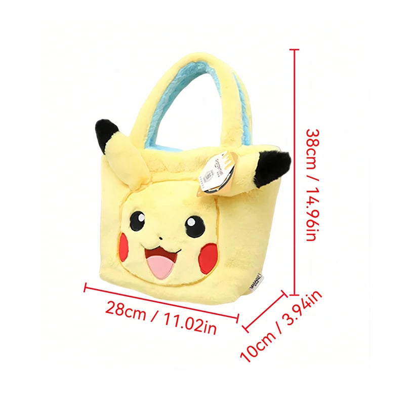 Pokemon Cartoon Plush Flip Over Handbag Pikachu Squirtle Charmander Bulbasaur Jigglypuff Snorlax Kawaii Anime Figure Plush Bag