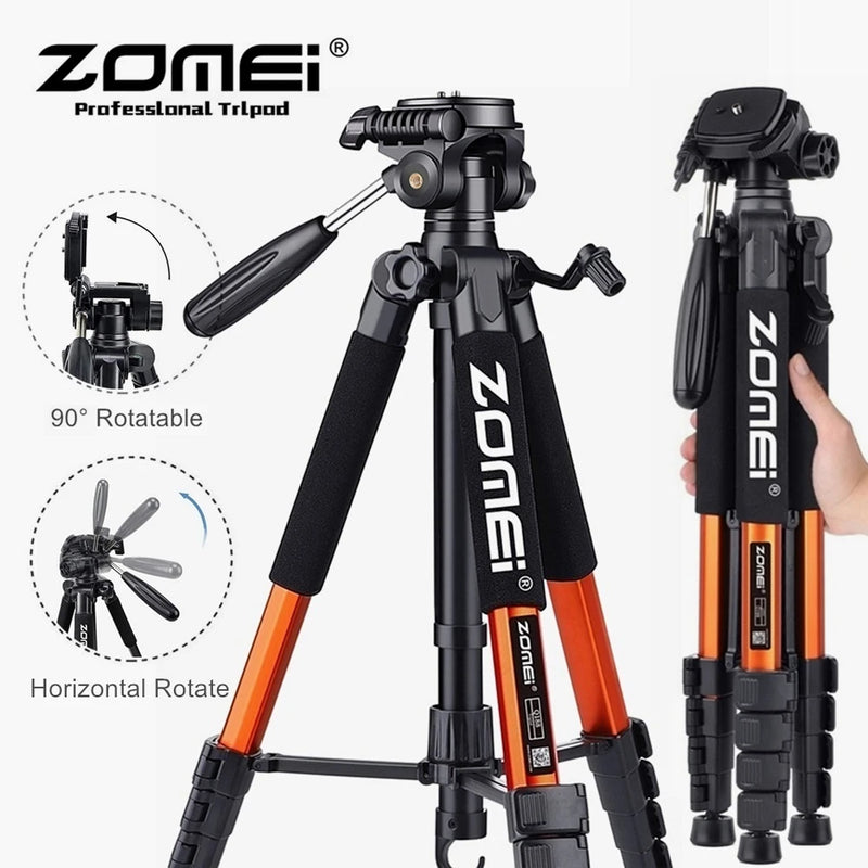 187cm/73.6in Zomei 360°Rotation Professional Camera Lightweight Aluminum Tripod with Panorama for Mobilephone SLR Canon Nikon