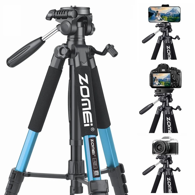 73.6"/187cm Professional Tripod for Camera Canon Nikon Cell Phone Tall Tripod Phone Holder Adjustable-height Photography Stand