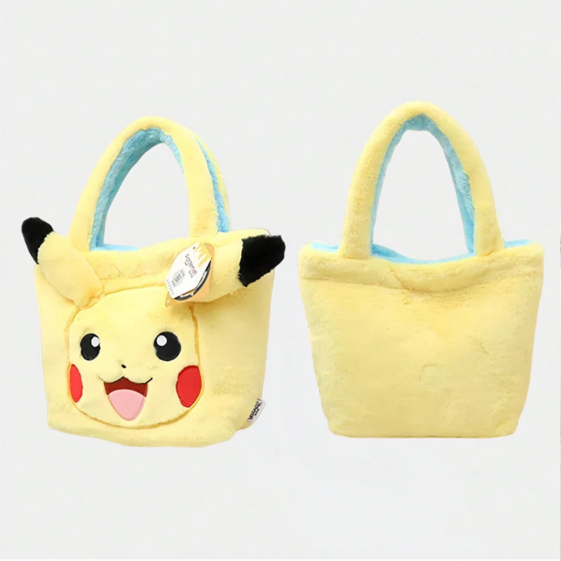 Pokemon Cartoon Plush Flip Over Handbag Pikachu Squirtle Charmander Bulbasaur Jigglypuff Snorlax Kawaii Anime Figure Plush Bag