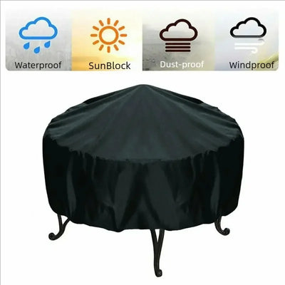 Fire Pit Cover Round Brazier Stove Cover Waterproof Windproof Sun Protection For Outdoor Garden Furniture Sets Muebles De Jardín