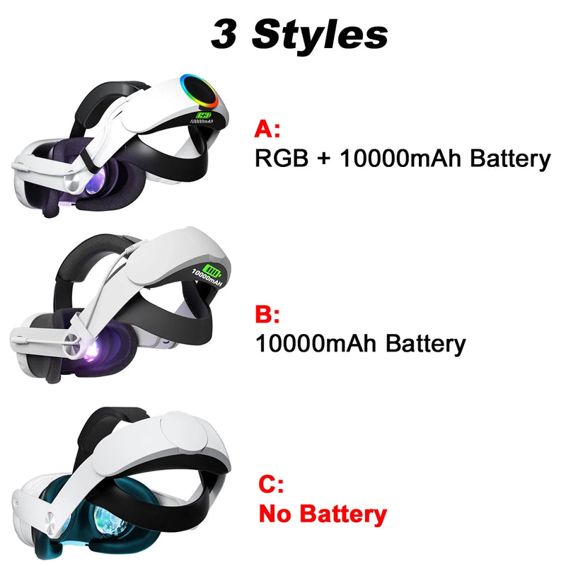 RGB Head Strap for Meta Quest 3 VR Headset 18W Charging Replacement Adjustable Comfort Elite Strap For Meta Quest 3 Accessories