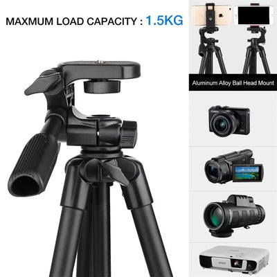 3560 Phone Tripod 140cm Professional Video Recording Camera Photography Stand for Xiaomi HUAWEI iPhone Gopro with Selfie Remote