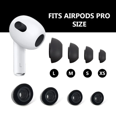 1/4Pair Earbuds For Apple AirPods Pro 1/2 Soft Silicone Ear Tips Replacement Case Cover Earphone Accessories L M S Size Earcap