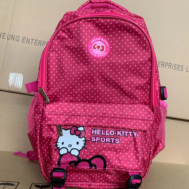 Sanrio Hello Kitty Backpack School Bag Reduction Spine Protection Backpack Leisure Bags for Students Kids Women Grils Mochila