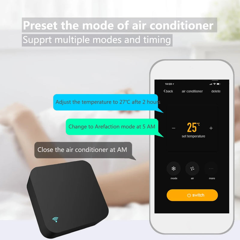 Smart WIFI IR Remote Control Universal Infrared Tuya Smart Home Remote Controller for TV DVD AUD AC Works with Alexa Google Home