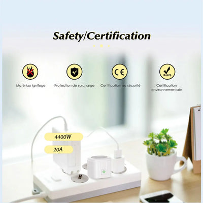 Tuya 16A,20A Smart Plug WiFi Socket EU Power Monitoring Timing Function Works with Alexa, Google Home, Alice, Smart Life Home