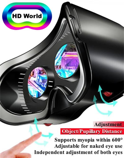 X7S Virtual Reality Glasses IMAX HD Huge Screen 3D Glasses Google Cardboard Box VR Helmet for 5-7" Phone,Support Game Joystick