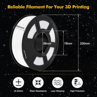 SUNLU PETG 3D Filament 1KG 3 Rolls 1.75mm +/-0.02MM 3D Printing Filament Neatly Wound Filament Vacuum Packing Fast Shipping