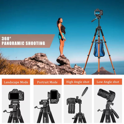 187cm Zomei 360° Panorama Video Tripod for Professional Camera Canon Nikon Foldable Alumium Camera Tripod for Horizontal Shoot