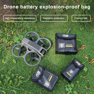 For DJI Avata 2 Traversal Machine Battery Explosion-proof Flame-retardant Protection Safety Bag Fire-proof Bag Storage Batt U3E1