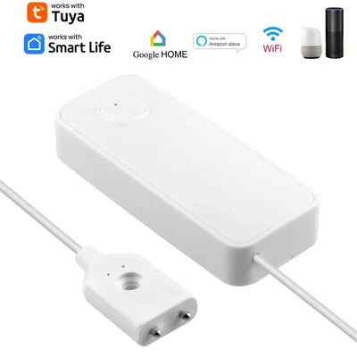 Tuya WiFi Smart Water Leak Sensor Water Overflow Level Detector 80dB Sound Alarm System Flood Leakage Sensor Remote Monitor