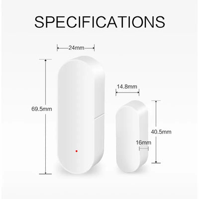 Tuya Smart WiFi Door Sensor Smart Home Open Close Detector Smartlife App Control Notification Compatible with Alexa Google Home