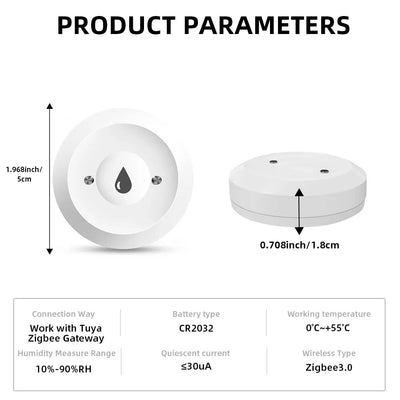 ONENUO Tuya ZigBee WiFi Smart Water Sensor Leak Detector Flood Water Leakage Alarm Smart Life Control Work With Zigbee Gateway