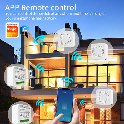 Tuya Mini Wifi Smart Switch Module Support 2 Way Control Smart Home DIY Switches Smart Life APP Alexa Google Home Voice Control