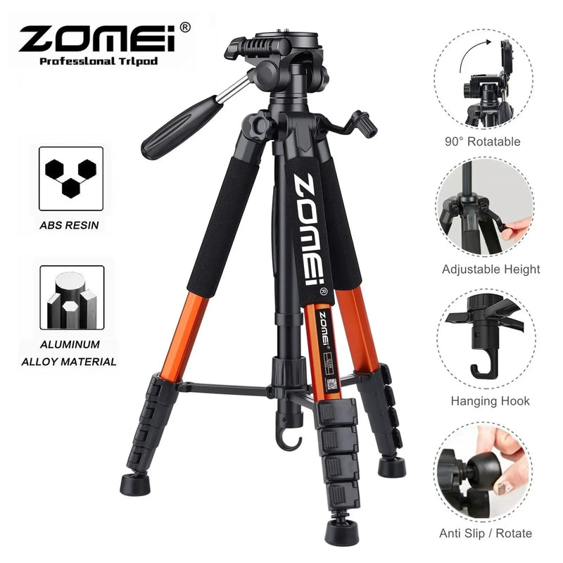 187cm Zomei 360° Panorama Video Tripod for Professional Camera Canon Nikon Foldable Alumium Camera Tripod for Horizontal Shoot