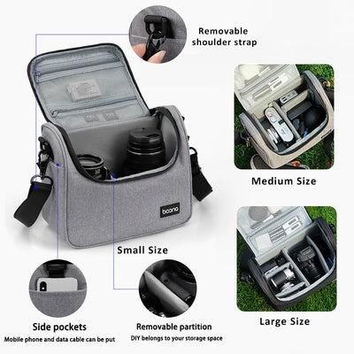 Digital SLR Camera Bags Lens Photography Bag Waterproof Shoulder Storage Bag for Canon Nikon Sony Micro Single Camera Sleeve