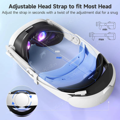 Replacement Elite Strap for Meta Quest 3 Head Strap with Battery VR Headset Fast Charging for Meta Quest 3 Accessories