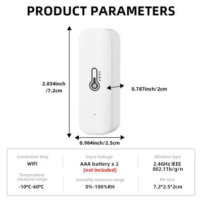 Tuya WiFi Temperature and Humidity Smart Home Thermometer Hygrometer APP Remote Alarm Work with Alexa Google Home