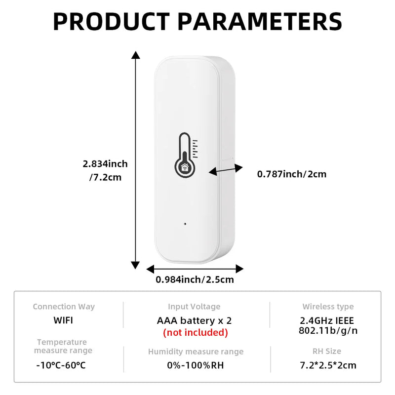 Tuya WiFi Temperature and Humidity Smart Home Thermometer Hygrometer APP Remote Alarm Work with Alexa Google Home