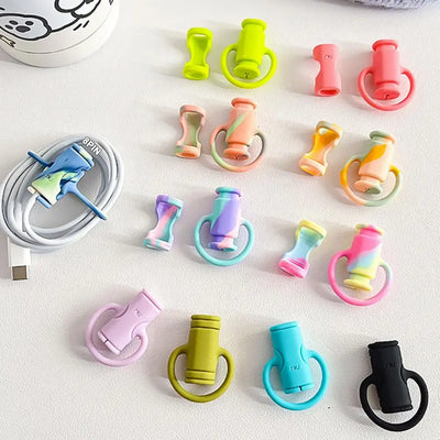 Thread Protector Cartoon Design Silicone Charger Cable Protector Anti-break Wear-resistant Sleeve for Iphone Mobile Phone