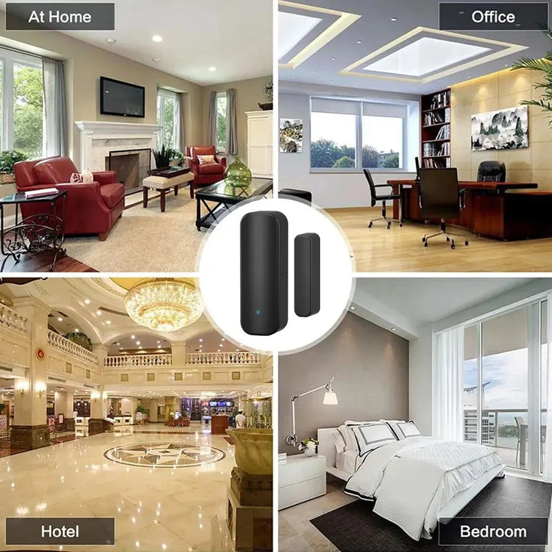 Tuya WiFi/ZigBee Door Window Sensor Smart Home Wireless Door Open Close Detectors APP Remote Alarm Work with Alexa Google Home