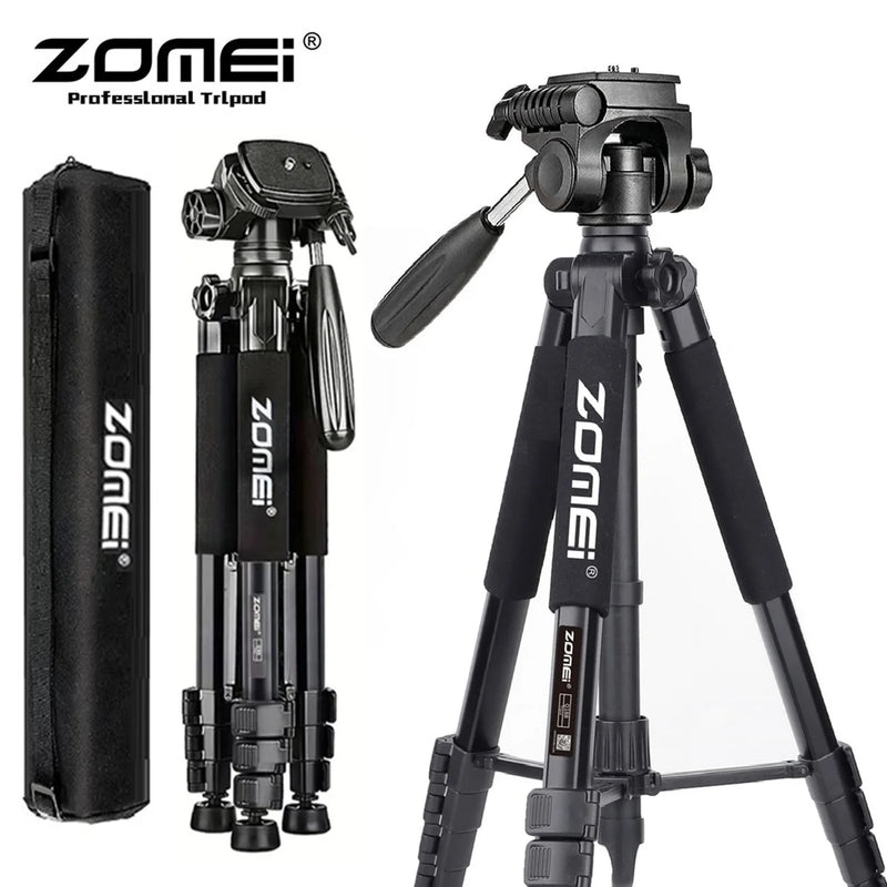 140cm/55inch Lightweight Aluminum Tripod for Video Record, 360°Rotatable Professional Camera Tripod for Mobile Nikon Canon DSLR