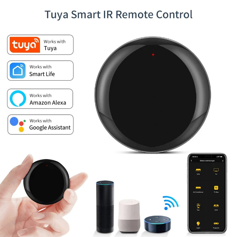 Tuya Smart Remote Control Wifi IR Universal Infrared Controller for Air Conditioner TV Fan 5V USB Smart Life Alexa Google Home