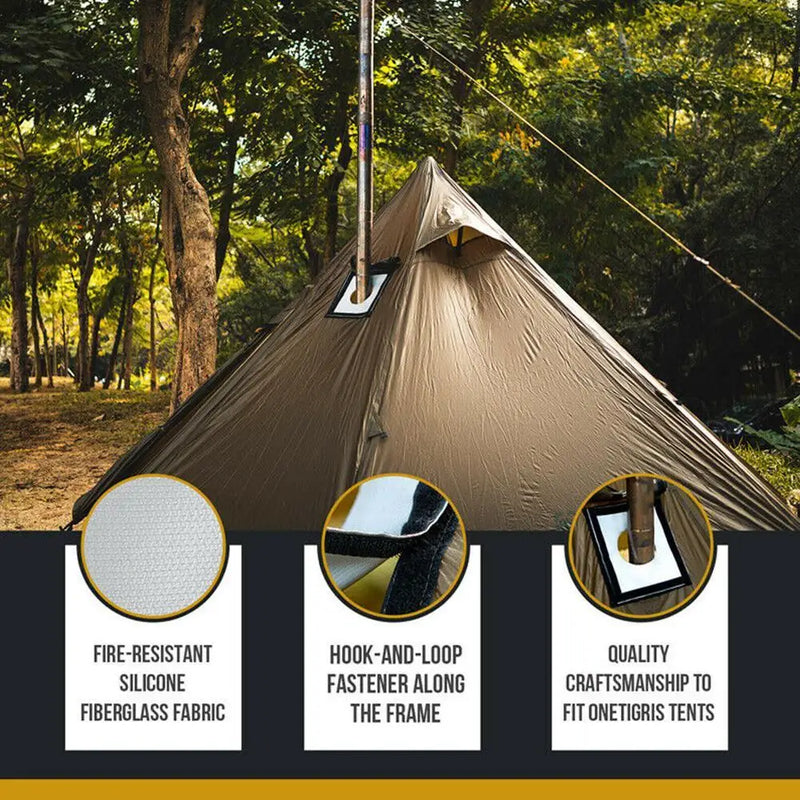 Tent protective cover Wood Fire Stove Smoke Chimney Stove Tube Fire Pipe Road Anti-scalding Protection Refractory