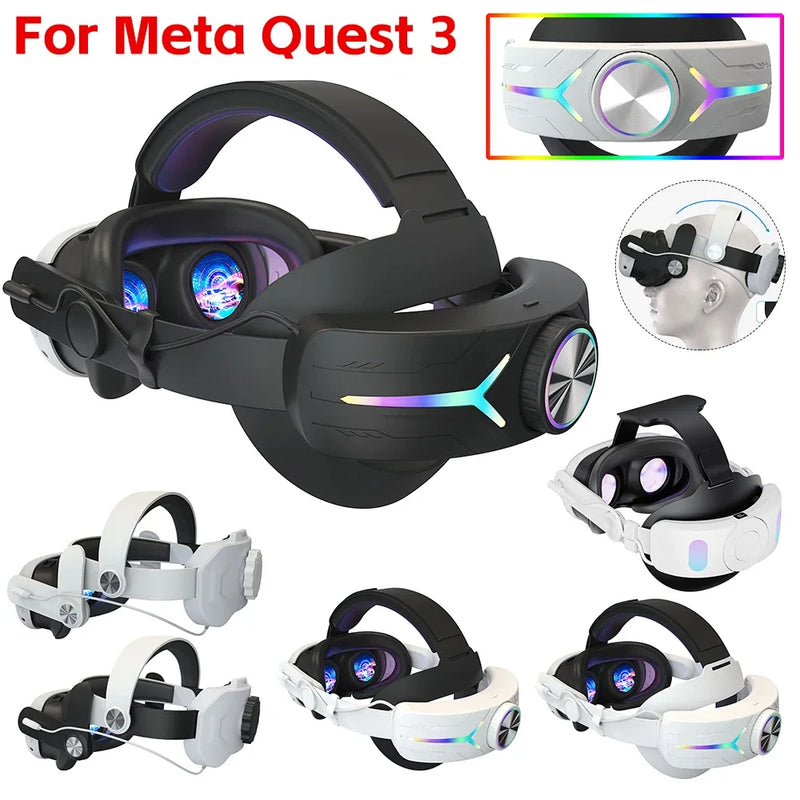 Head Strap For Meta Quest 3 Comfort Sponge VR Headwear Charging Headset with Built-in 8000/6000mAh Batteries For VR Accessories