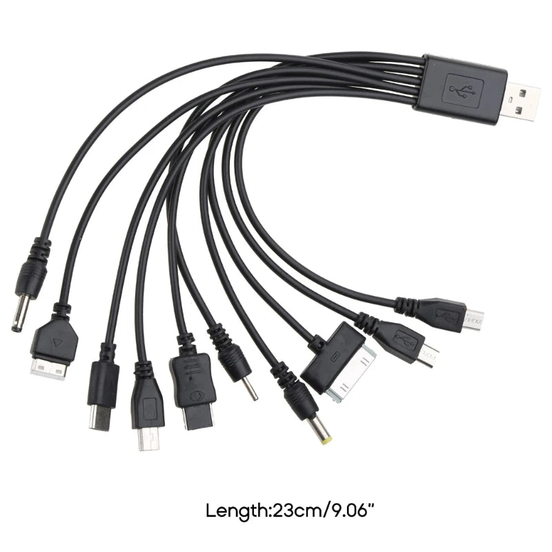 10 in 1 USB Multi USB Cables for Mobile phones USB Charging Cord 20CM/7.87in