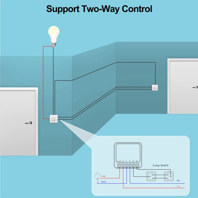 Tuya Mini 16A WiFi Switch Smart Life App 2 Way Control Smart Home Automation Module Interruptor Work for Alexa Google Home