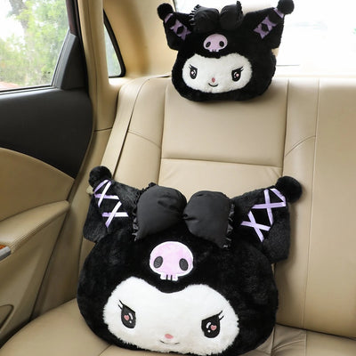 Sanrio Cute Kuromi My Melody Headrest Seat Belt Cover For Car Seat Shoulder Pads Protection Back Cushion Kawaii Car Decoration