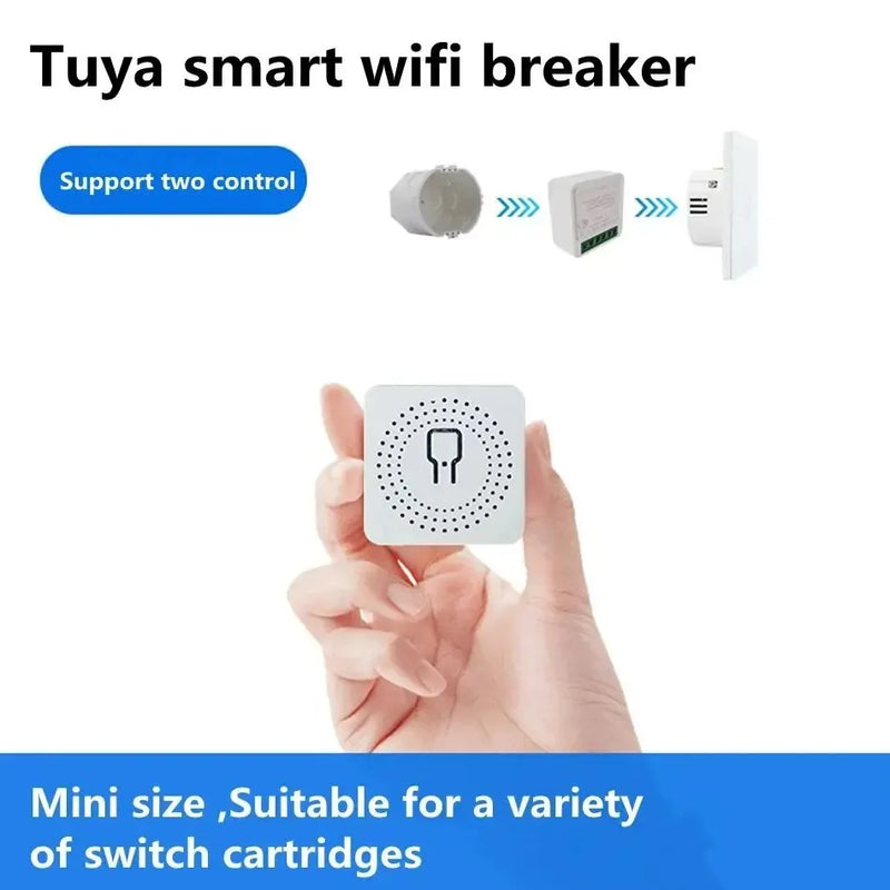 16A Mini Smart Switch Wifi DIY Light Switches Module 2 Way Control,Smart Home Universal Module Works with Tuya Alexa Google Home