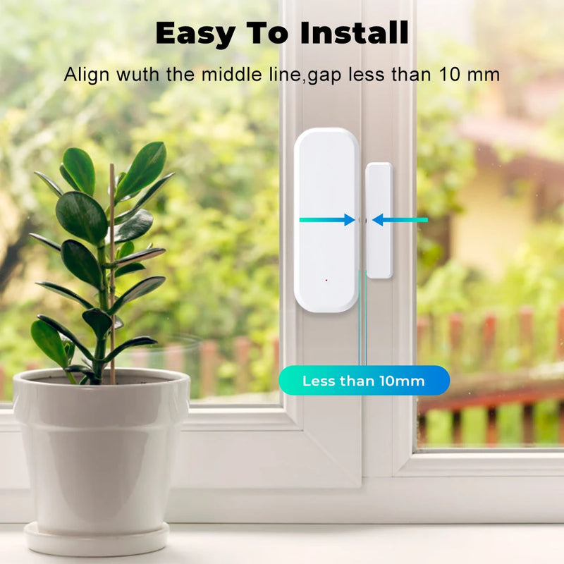 Tuya WiFi Smart Door Window Sensor Smart Home Security Protection Alarm System Door Open / Closed Detectors for Alexa Google