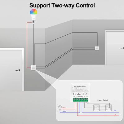 16A Tuya Wifi /Zigbee 3.0 Mini Smart DIY Switch 2 Way Control Smart Home Relay Automation Breaker Works With Alexa Google Home