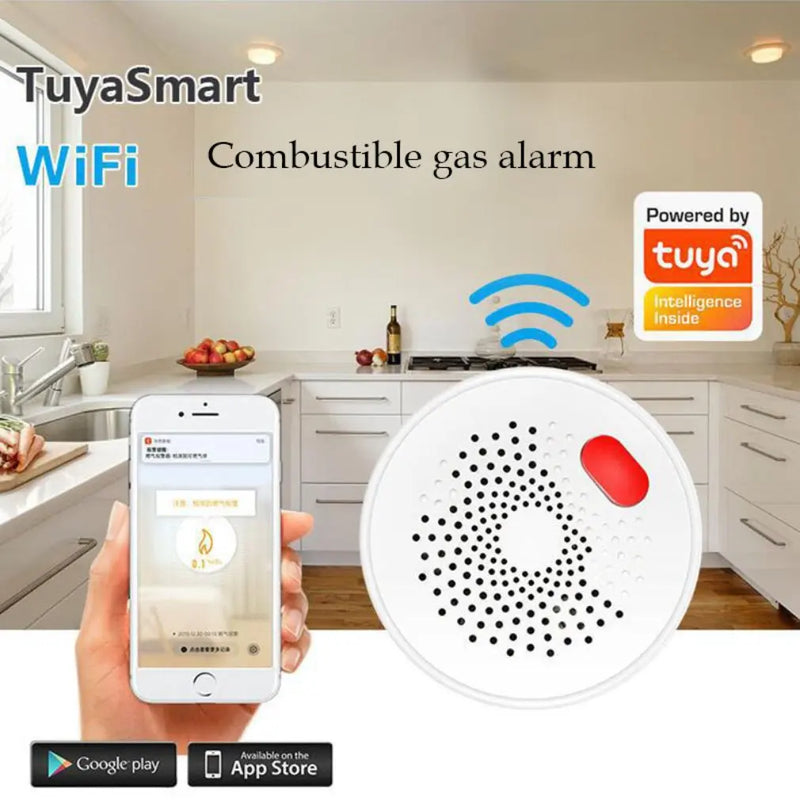 Smart Home Wifi Natural Gas Sensor Combustible Household Smart LPG Gas Leakage Alarm Detector Fire Security Protection