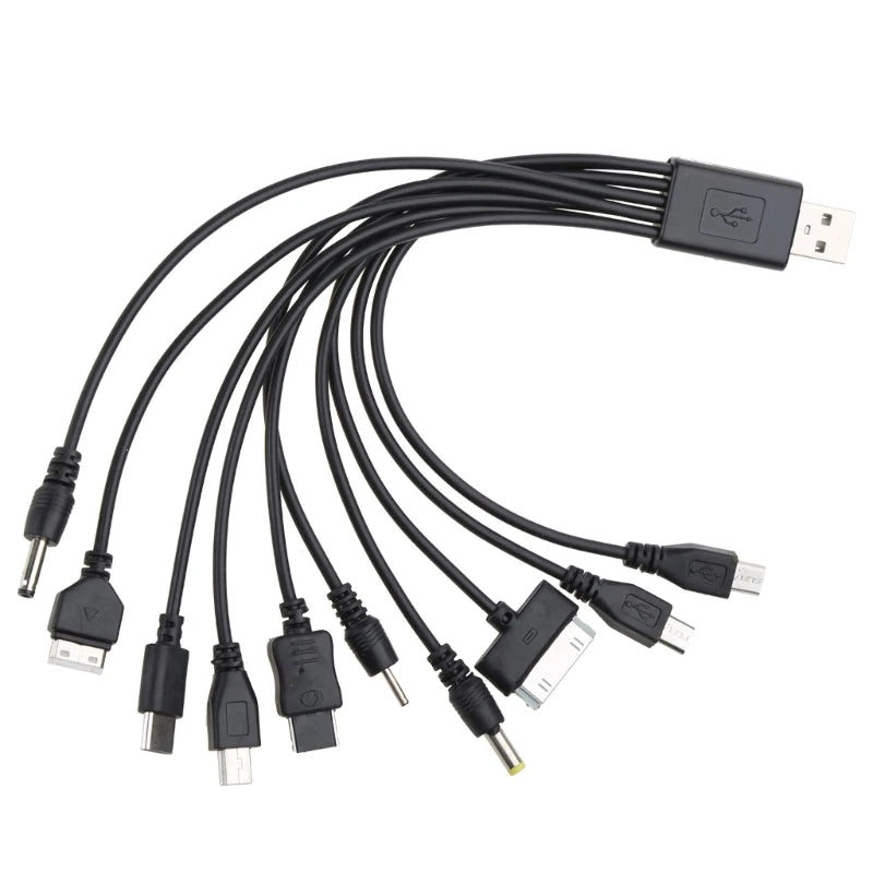 10 in 1 USB Multi USB Cables for Mobile phones USB Charging Cord 20CM/7.87in