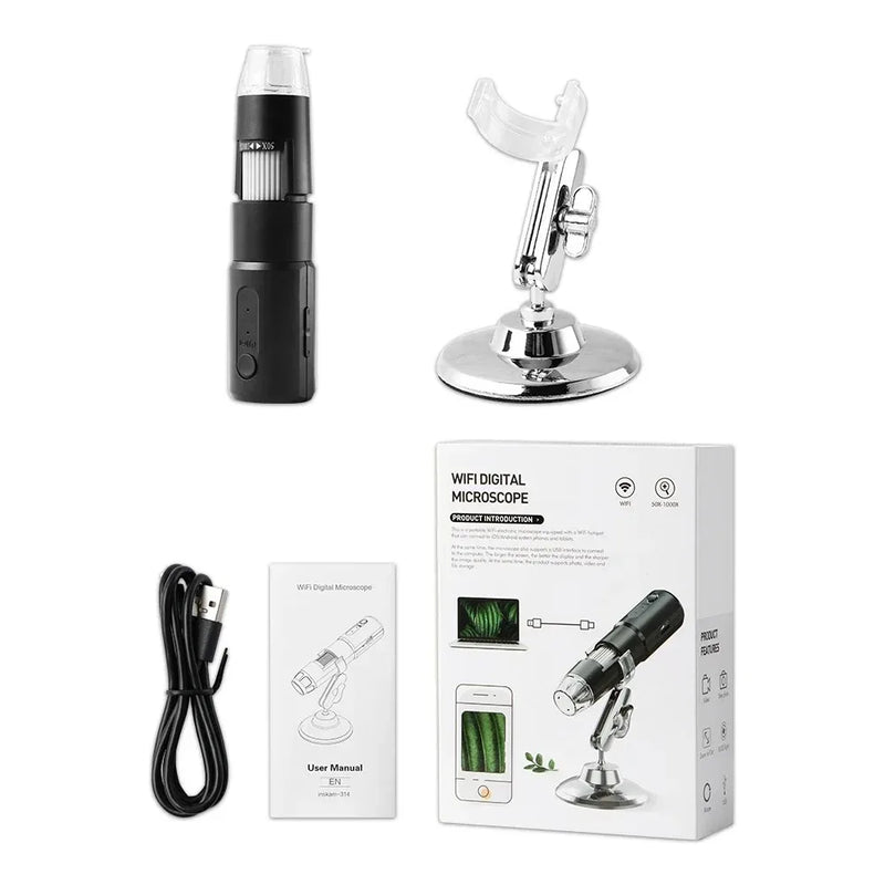 1600x USB Digital Microscope Camera Endoscope 8 LED Magnifier with Stand for Mobile Phone Repairing Hair Skin Analyzer