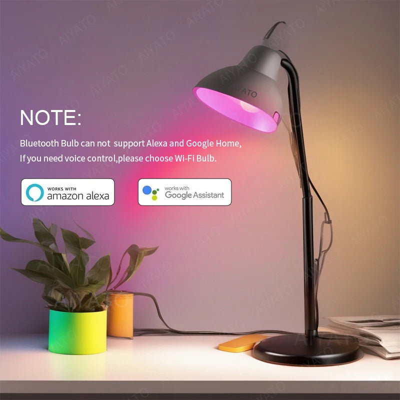 Tuya WIFI Bluetooth LED Bulb Smart Life APP Control Dimmable 9W 18W E27 220V RGB+CW+WW Color Change Lamps Compatible IOS/Android